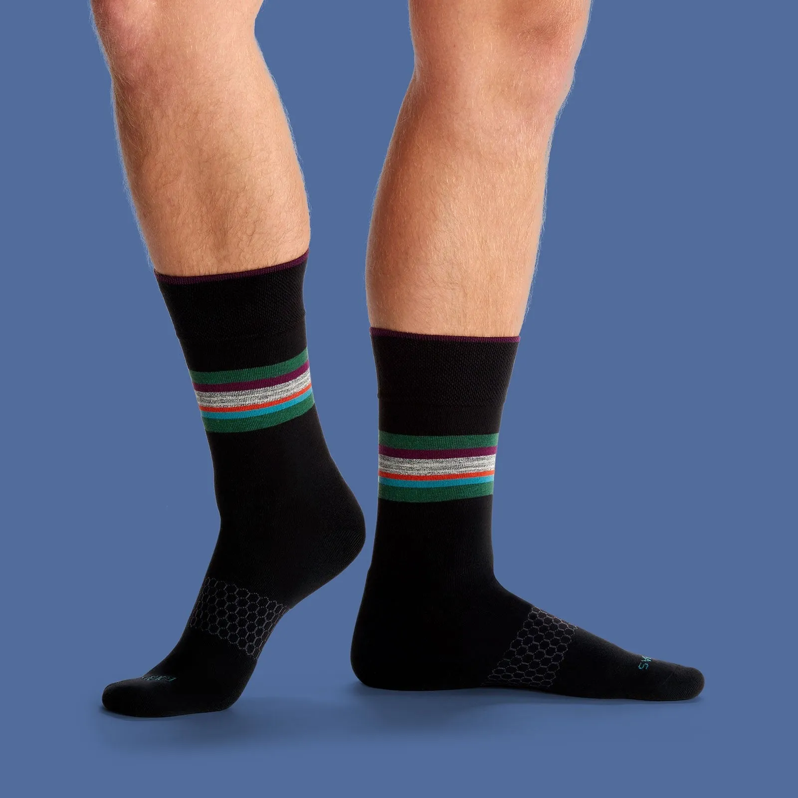 Men's Stripe Dress Calf Socks