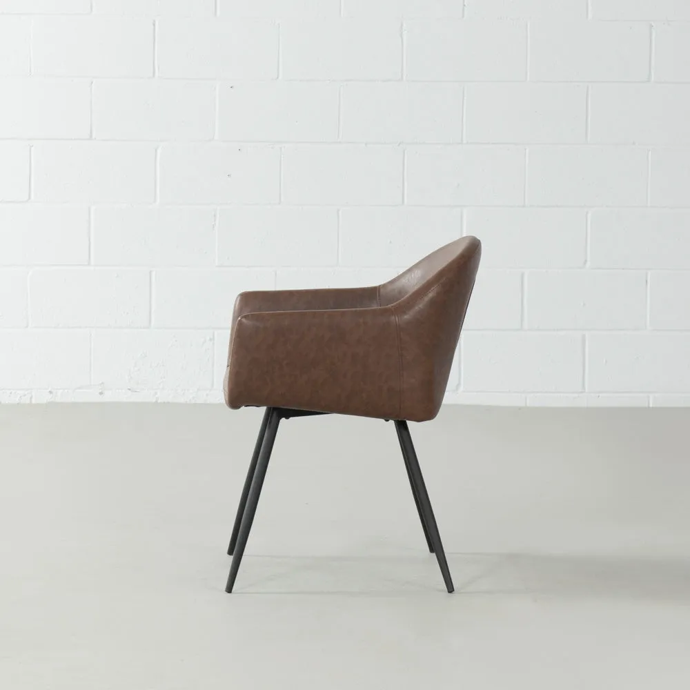 MILAN - Brown Vintage Leather Armchair