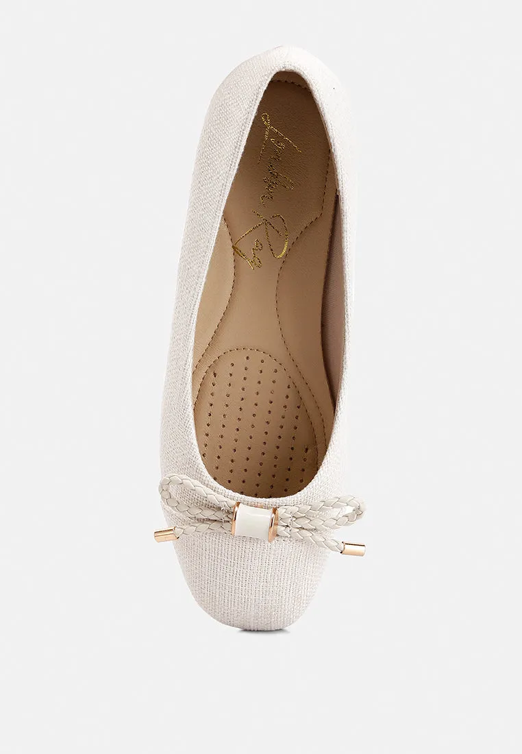 Moi Metallic Embellished Flat Ballerinas By Ruw