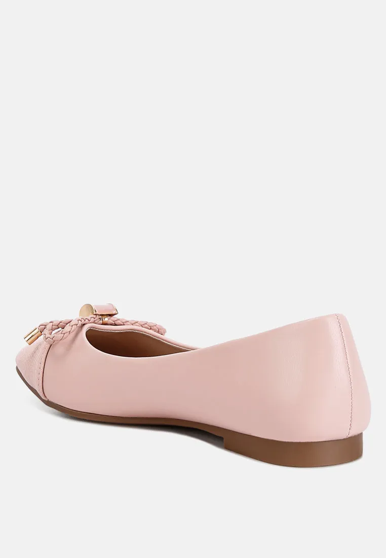 Moi Metallic Embellished Flat Ballerinas By Ruw