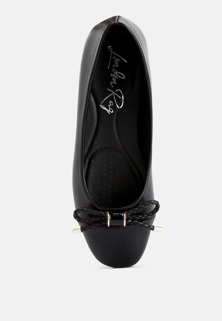 Moi Metallic Embellished Flat Ballerinas By Ruw