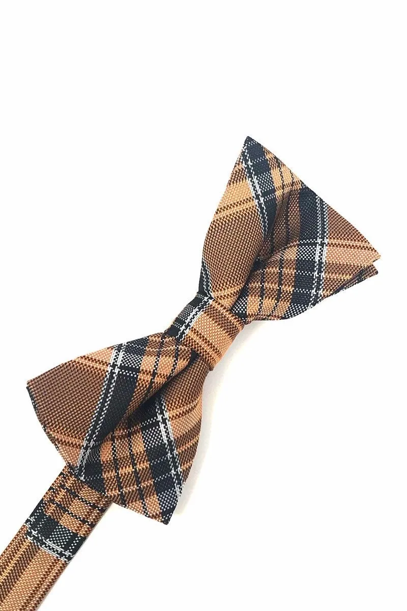 Orange Madison Plaid Kids Bow Tie