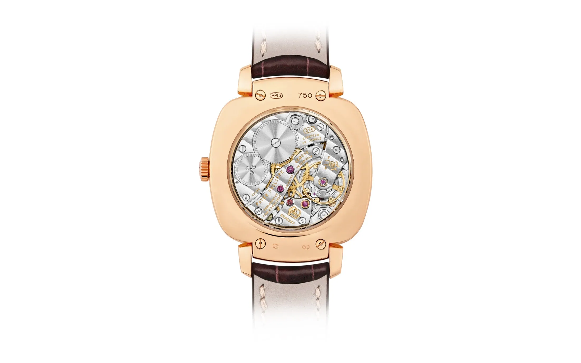 Patek Philippe Ladies Gondolo Small seconds, 18kt Rose Gold set with 108 diamonds, 30 × 33.8 mm, Ref# 7041R-001