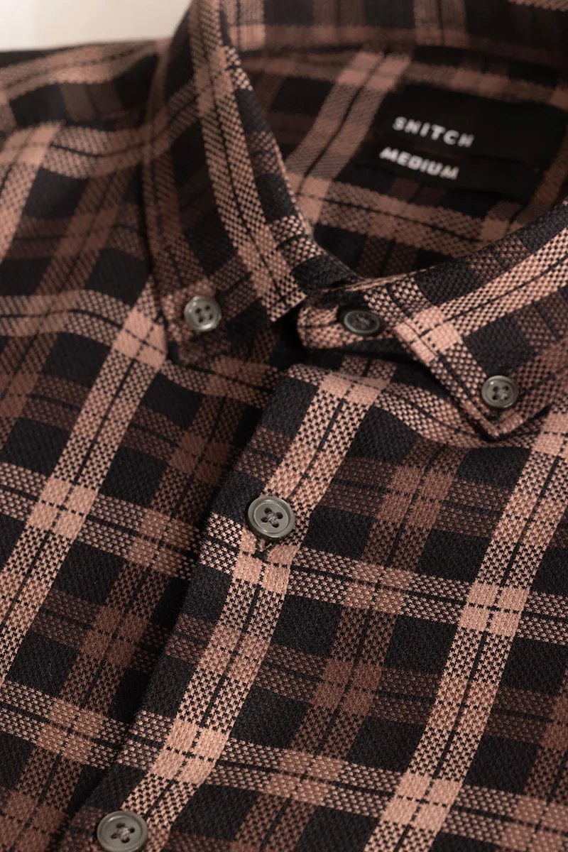 Peach Plaid Checks Shirt