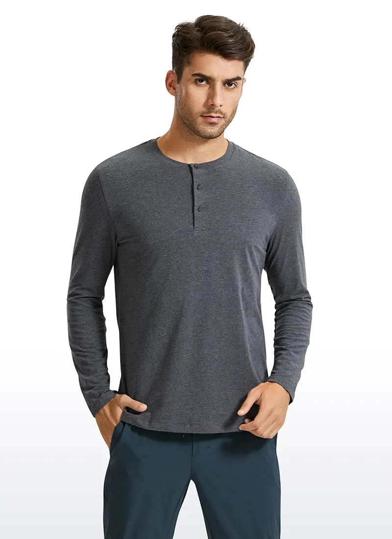 Pima Cotton Henley Long Sleeve