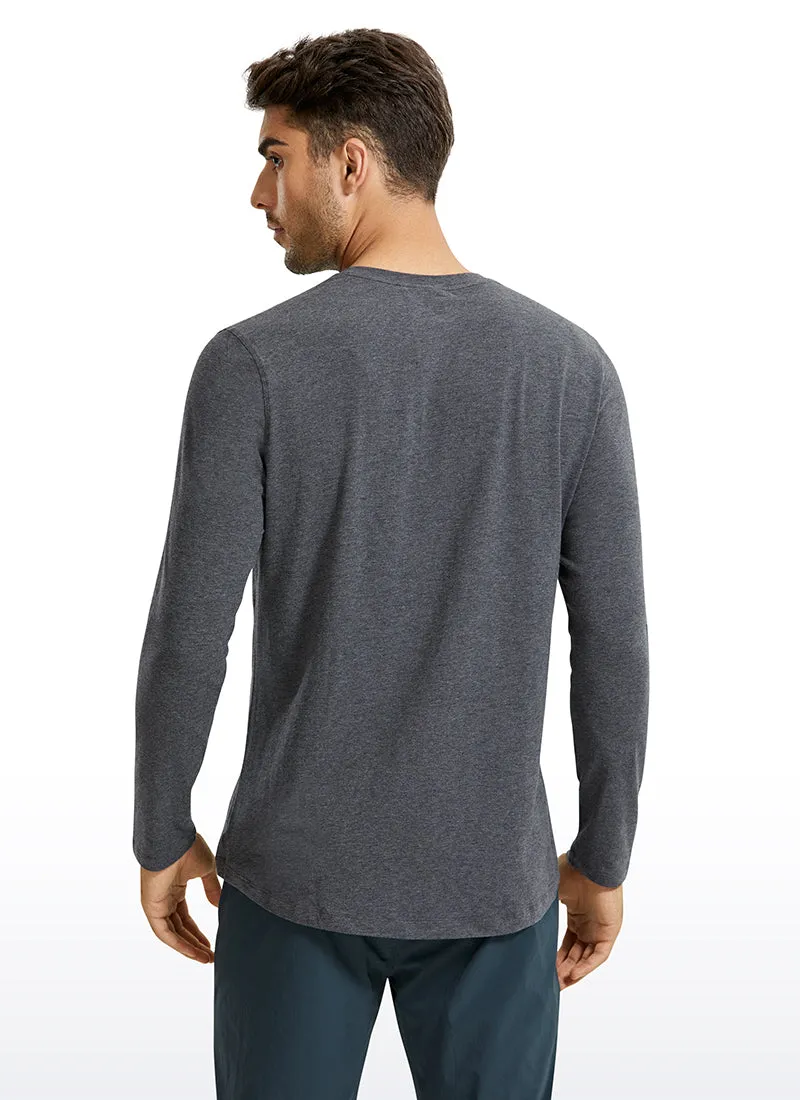 Pima Cotton Henley Long Sleeve