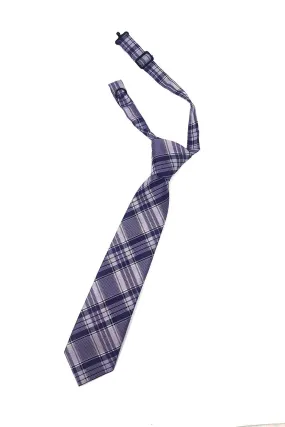 Purple Madison Plaid Kids Necktie