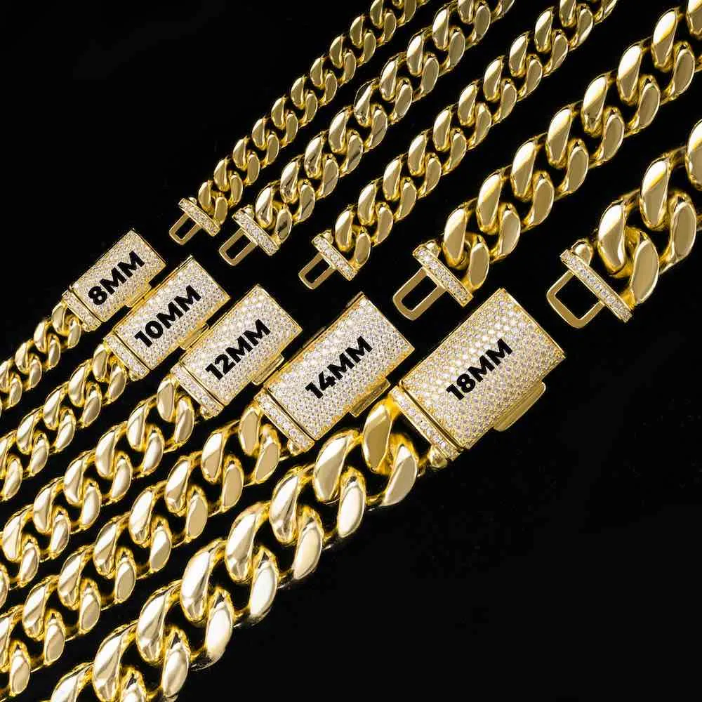 S925 Plain Cuban Link Chain 14K Gold (ALL SIZES)