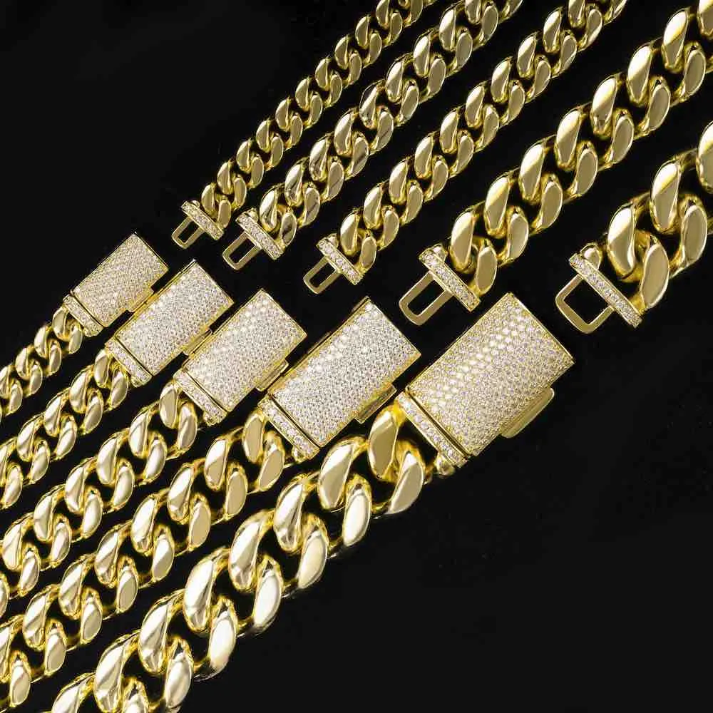 S925 Plain Cuban Link Chain 14K Gold (ALL SIZES)