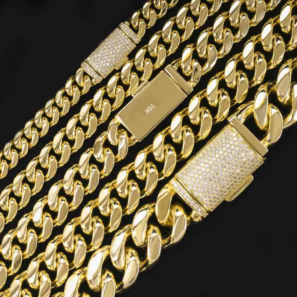 S925 Plain Cuban Link Chain 14K Gold (ALL SIZES)