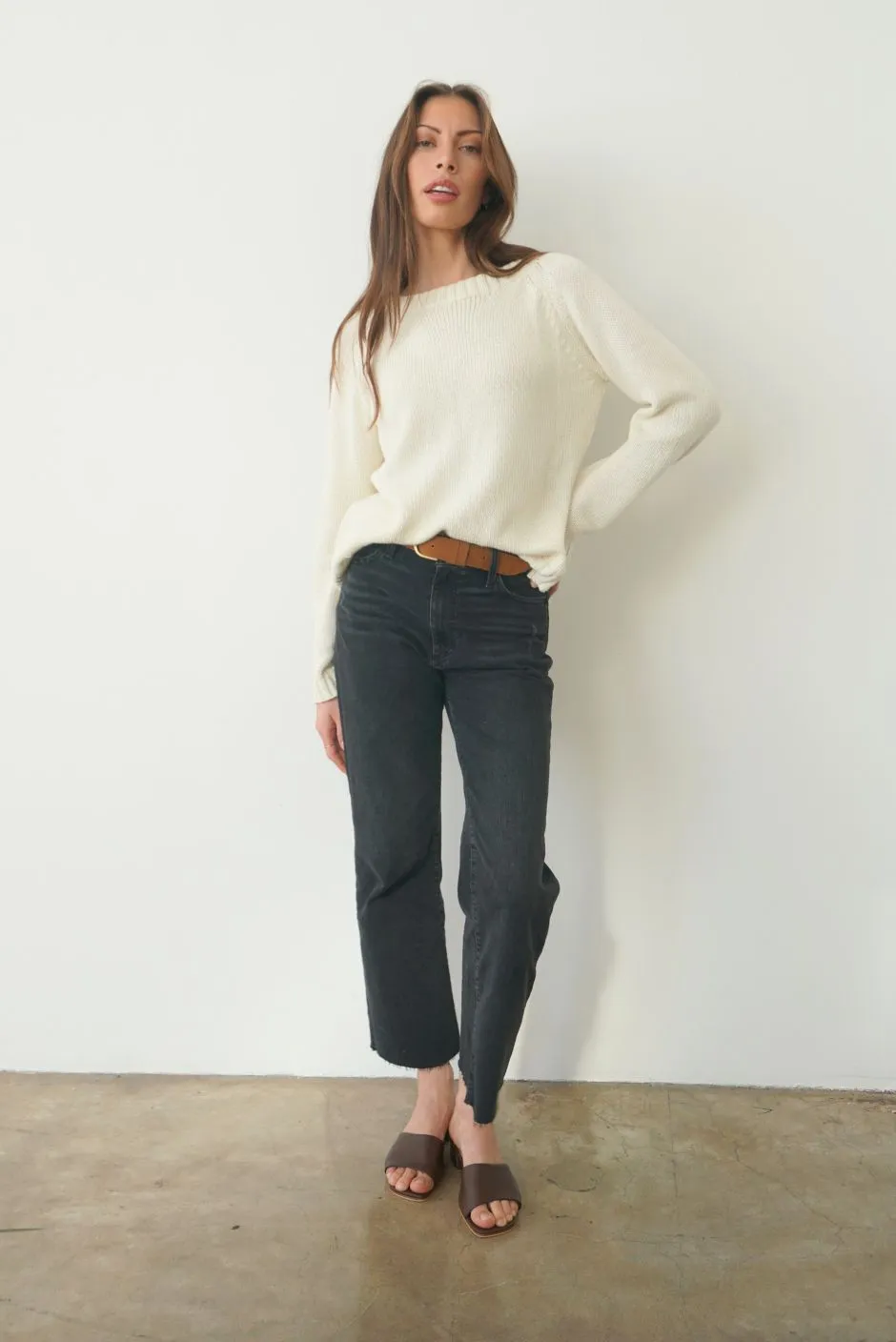 Sloane Crewneck in Oat Milk