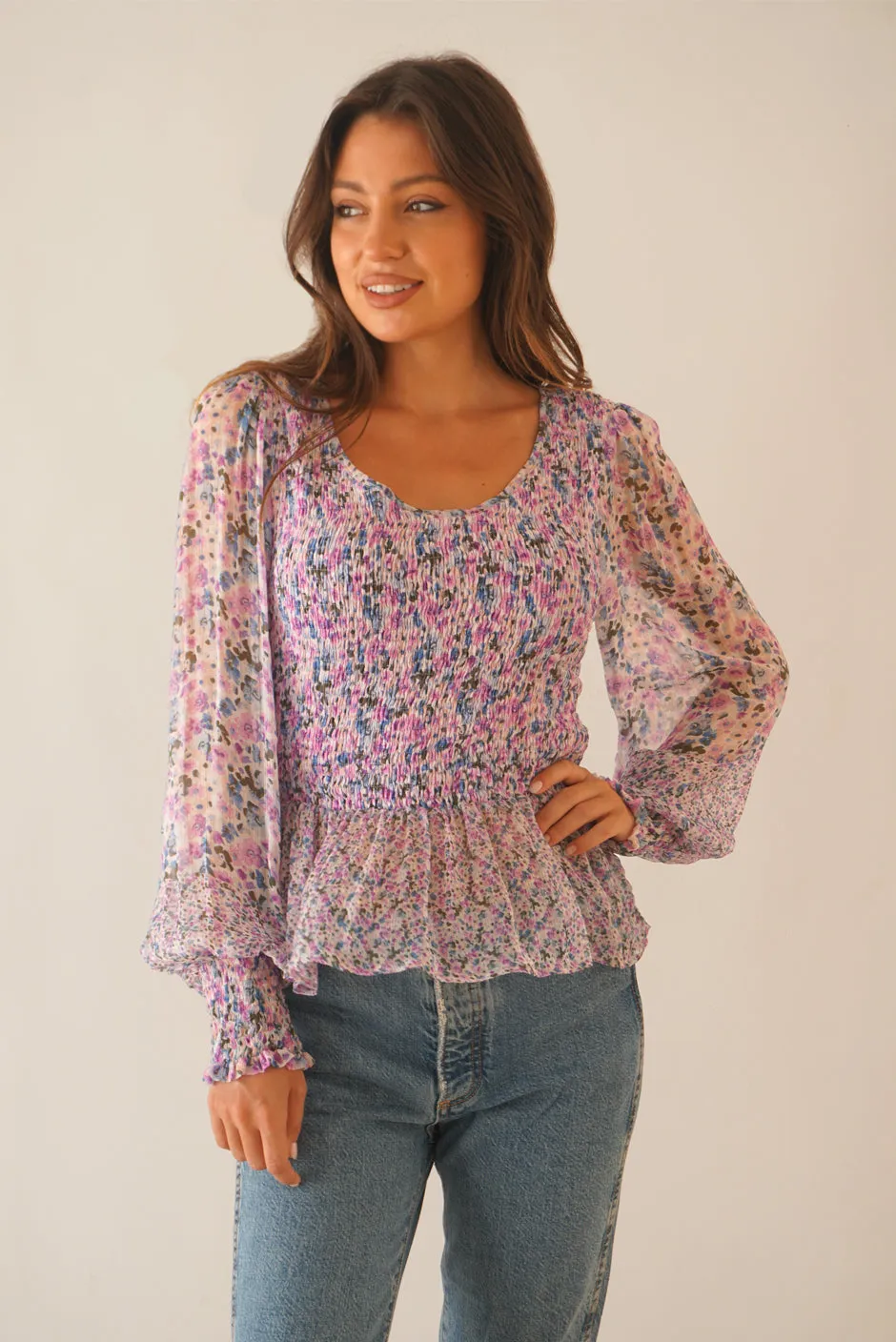 Stella Top in Lilac Garden