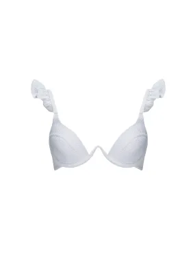 The Ruffle Bra - Ivory Honeycomb