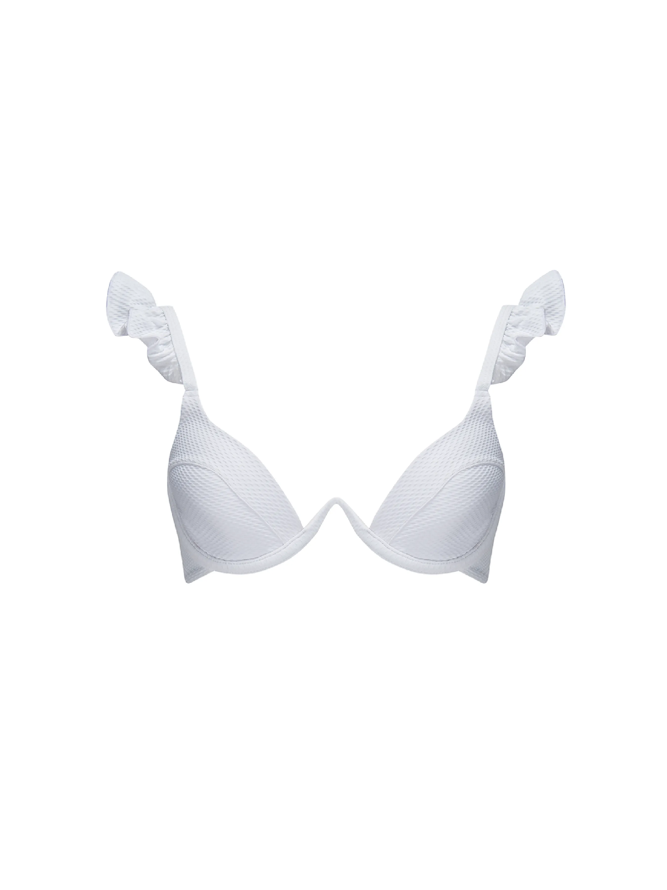 The Ruffle Bra - Ivory Honeycomb