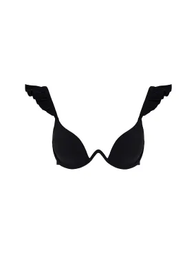 The Ruffle Bra - True Black