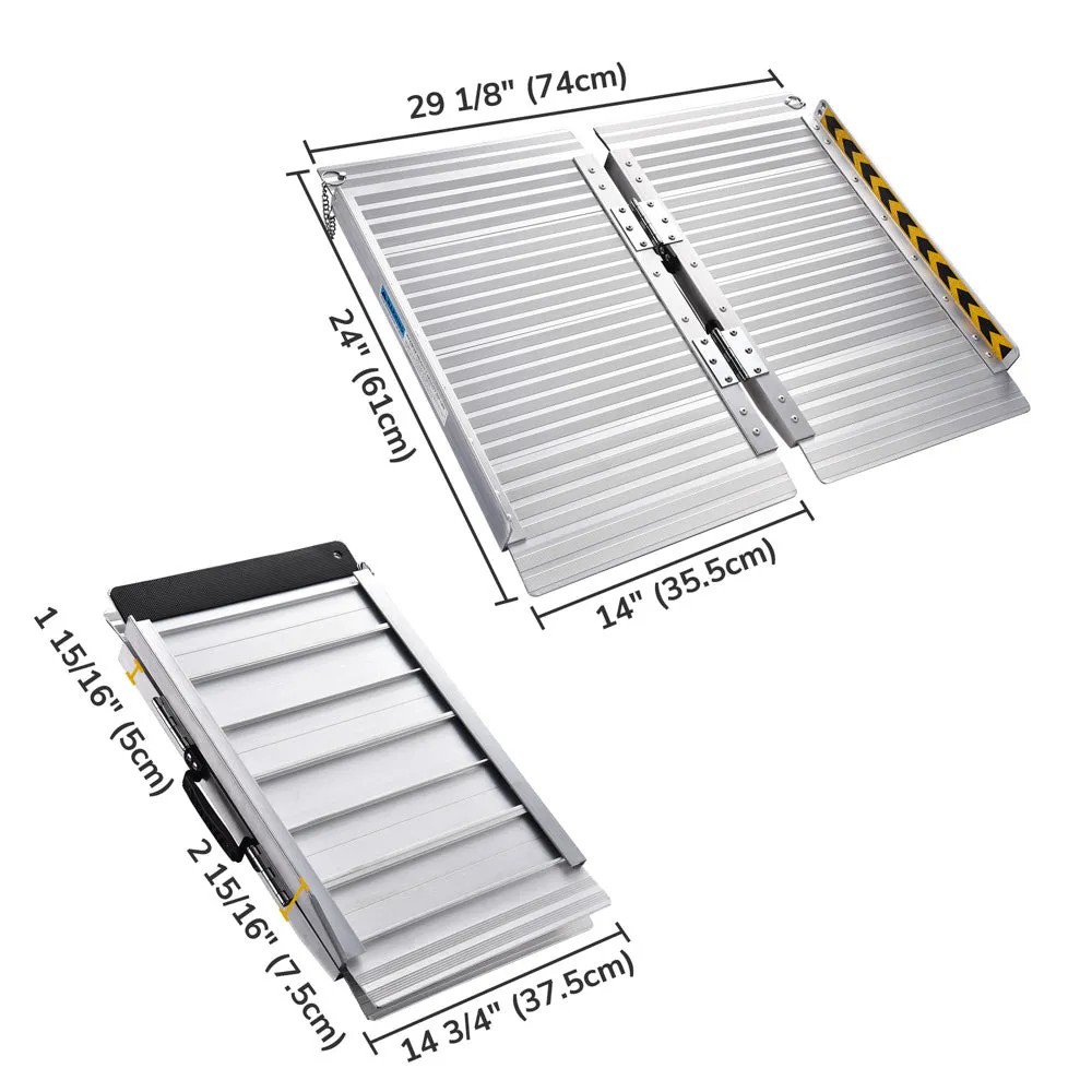 TheLAShop 2'x29 Aluminum Ramp Single-Fold 600lb Capacity