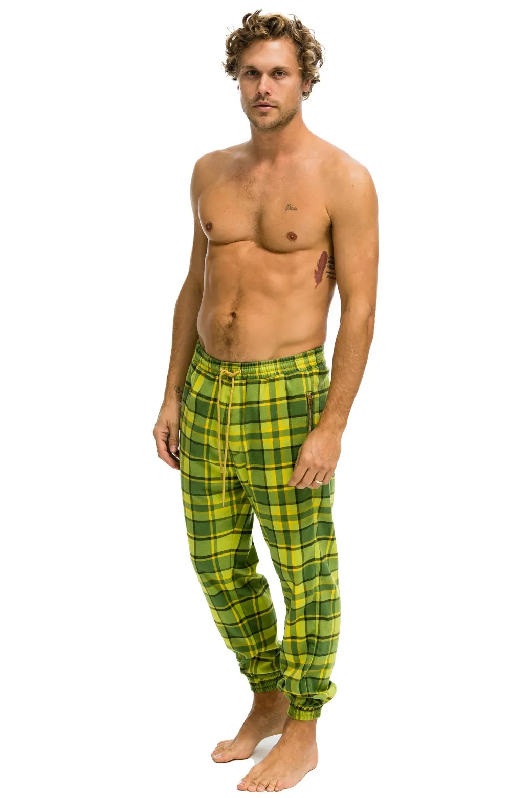 UNISEX PLAID LODGE PANT - AVOCADO PLAID