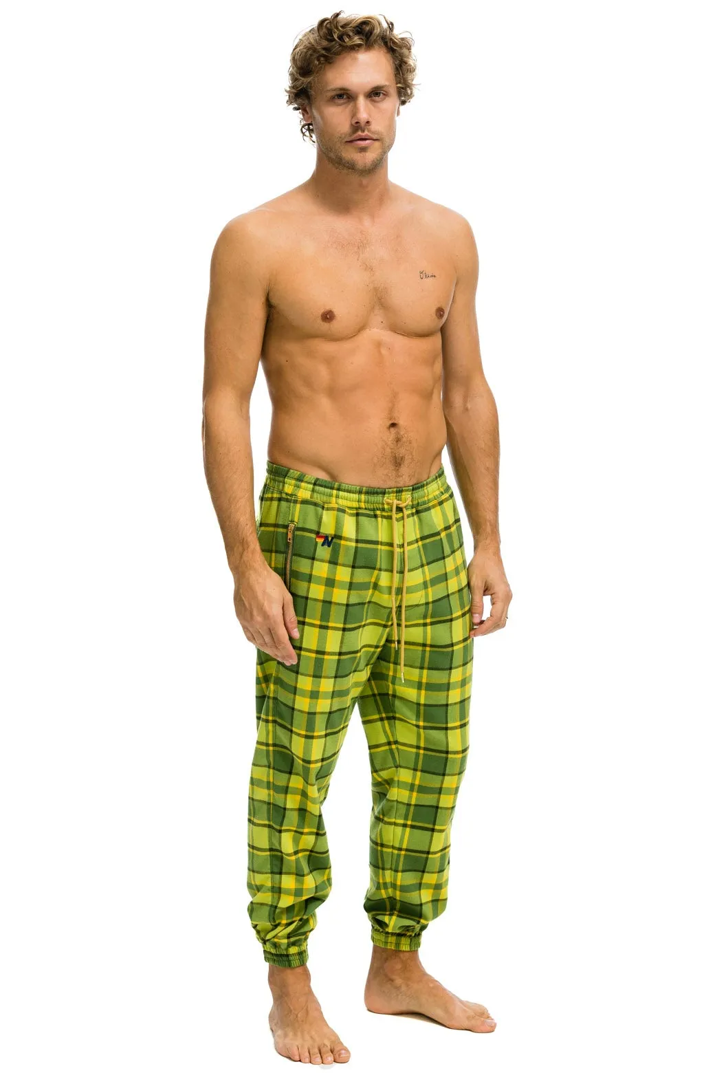 UNISEX PLAID LODGE PANT - AVOCADO PLAID