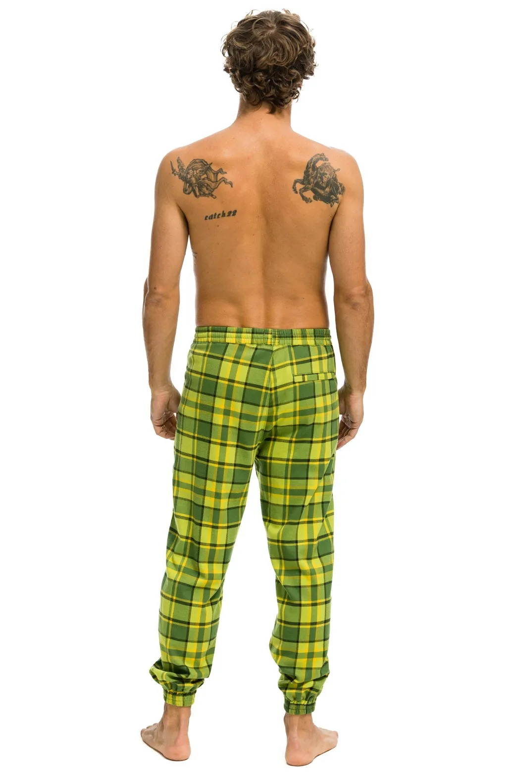 UNISEX PLAID LODGE PANT - AVOCADO PLAID