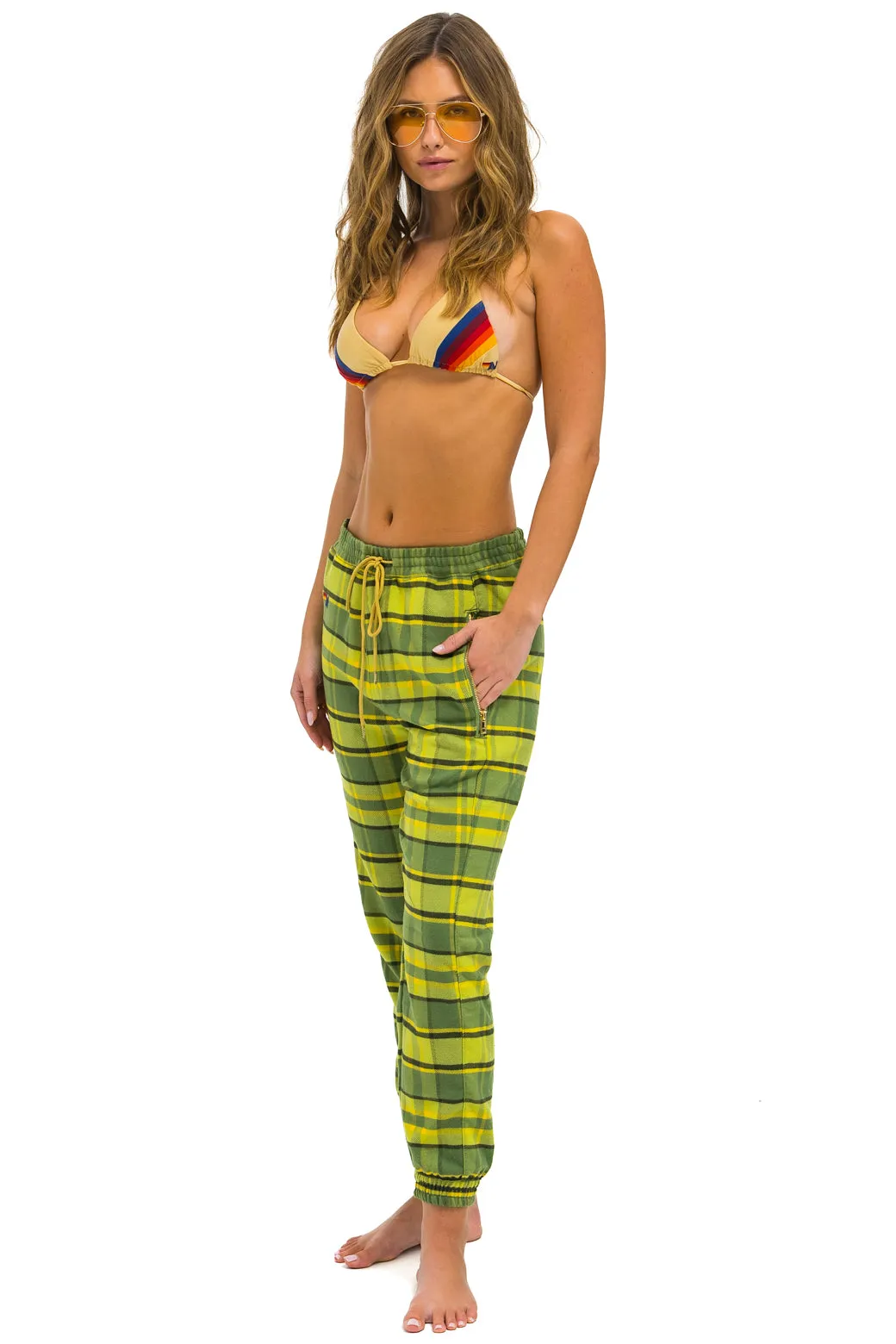 UNISEX PLAID LODGE PANT - AVOCADO PLAID