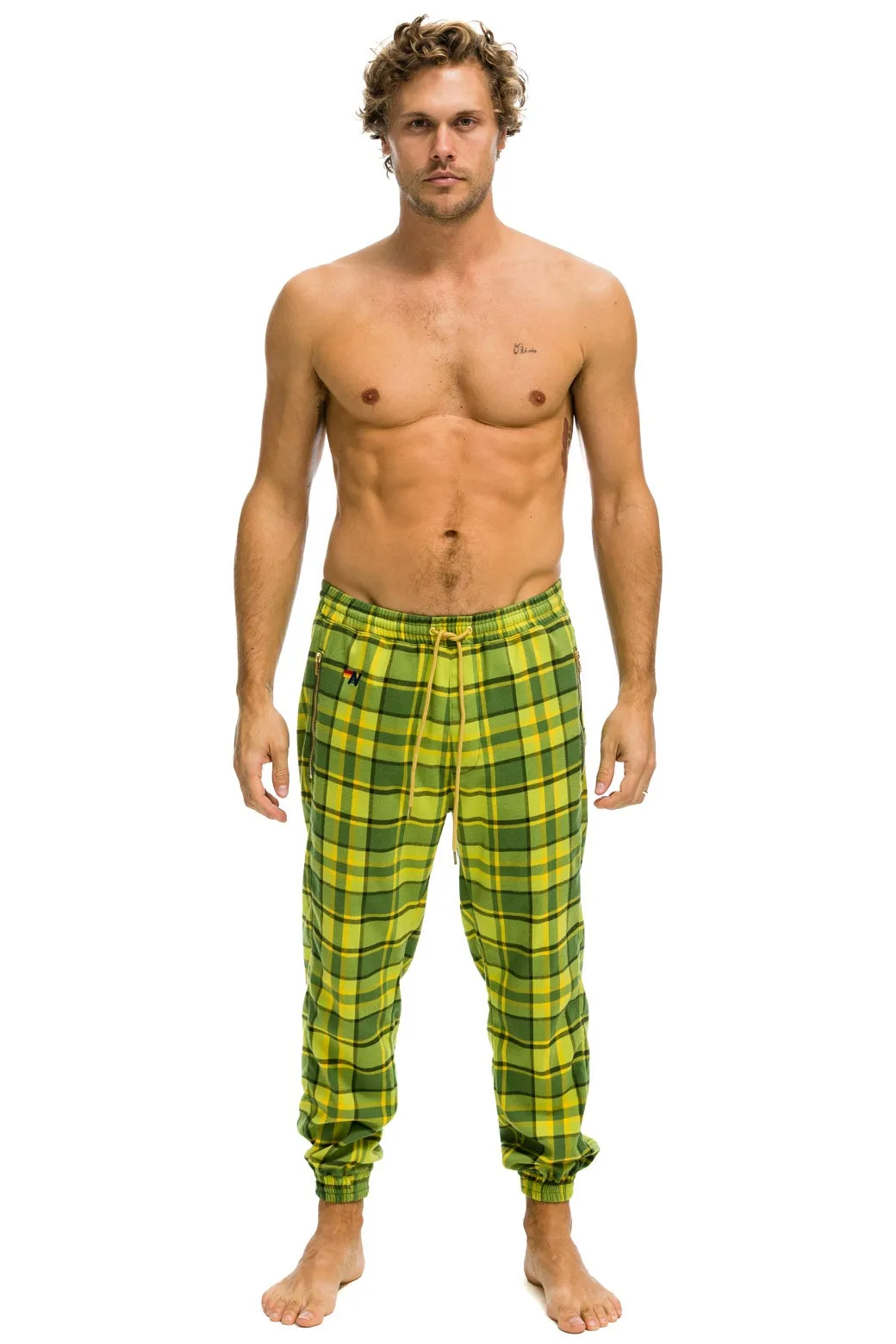 UNISEX PLAID LODGE PANT - AVOCADO PLAID