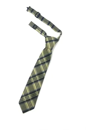 Yellow Madison Plaid Kids Necktie